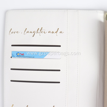 Loose Leaf White Leather Wedding Planning Journal